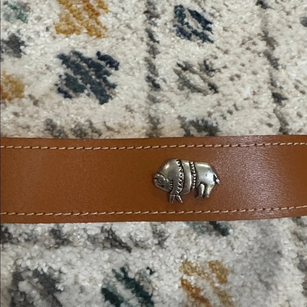 Leather Western Belt Brown USA Thunderbird Buffalo Concho Size 40 Southwestern